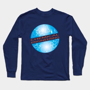 Chemical engineering text, picture, globe design Long Sleeve T-Shirt